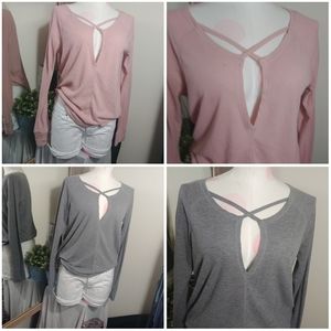 Maurices thermal cross front long sleeve shirts